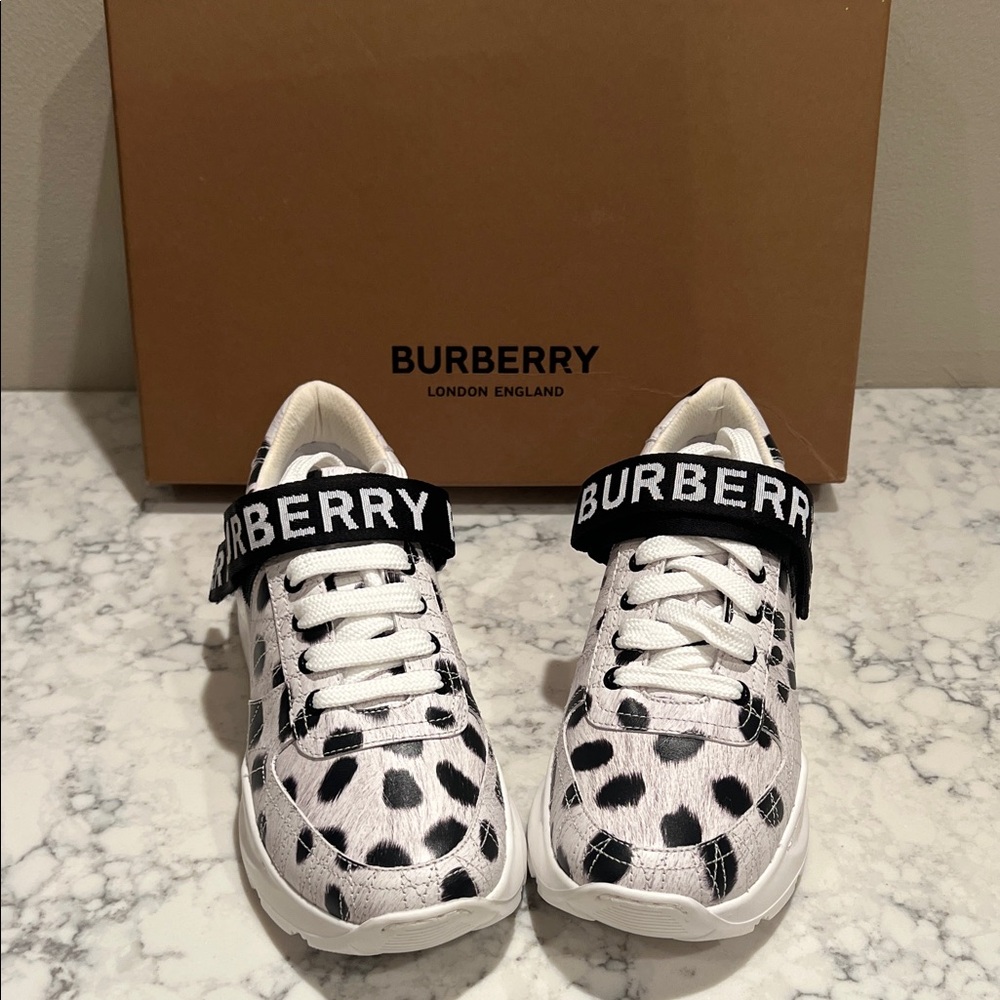 Burberry Woman’s  Polka Dot Sneakers in White and Black